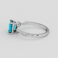 1.10 Ct. Greenish Blue Paraiba Tourmaline Ring, 10K White Gold 4