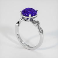 3.51 Ct. Violetish Blue Tanzanite Ring, 10K White Gold 2