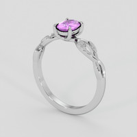 0.85 Ct. Pinkish Purple Sapphire Ring, 10K White Gold 2