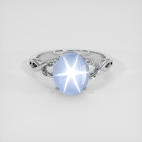 6.05 Ct. Blue Sapphire Ring, 10K White Gold 1