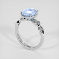 6.05 Ct. Blue Sapphire Ring, 10K White Gold 2