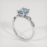 1.64 Ct. Greyish Blue Sapphire Ring, 10K White Gold 2