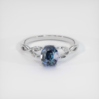1.21 Ct. Greenish Blue Sapphire Ring, 10K White Gold 1