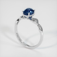 1.21 Ct. Greenish Blue Sapphire Ring, 10K White Gold 2