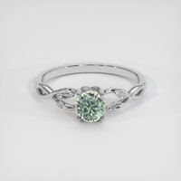 0.76 Ct. Yellowish Green Sapphire Ring, 10K White Gold 1