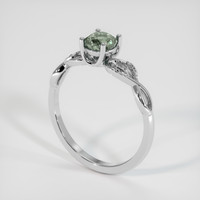 0.76 Ct. Yellowish Green Sapphire Ring, 10K White Gold 2