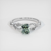 1.15 Ct. Green Sapphire Ring, 10K White Gold 1