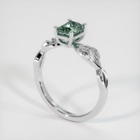 1.15 Ct. Green Sapphire Ring, 10K White Gold 2