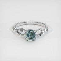 1.53 Ct. Bluish Green Sapphire Ring, 10K White Gold 1