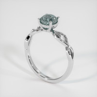 1.53 Ct. Bluish Green Sapphire Ring, 10K White Gold 2
