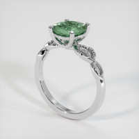 2.35 Ct. Bluish Green Sapphire Ring, 10K White Gold 2