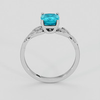 1.10 Ct. Greenish Blue Paraiba Tourmaline Ring, 14K White Gold 3