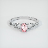 0.44 Ct. Pink Sapphire Ring, 14K White Gold 1