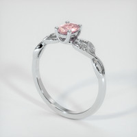 0.44 Ct. Pink Sapphire Ring, 14K White Gold 2
