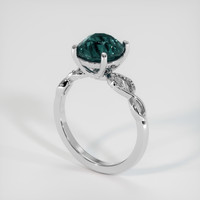 3.02 Ct. Greenish Blue Sapphire Ring, 14K White Gold 2