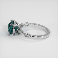 3.02 Ct. Greenish Blue Sapphire Ring, 14K White Gold 4