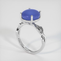 6.36 Ct. Blue Sapphire Ring, 14K White Gold 2