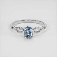 1.10 Ct. Greyish Blue Sapphire Ring, 14K White Gold 1