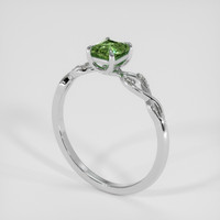 0.85 Ct. Green Sapphire Ring, 14K White Gold 2