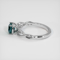 0.89 Ct. Bluish Green Sapphire Ring, 14K White Gold 4