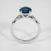 2.41 Ct. Greenish Blue Sapphire Ring, 14K White Gold 3