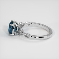 2.41 Ct. Greenish Blue Sapphire Ring, 14K White Gold 4