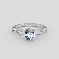 1.25 Ct. Blue Sapphire Ring, 14K White Gold 1