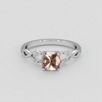 2.15 Ct. Pinkish Brown Sapphire Ring, 14K White Gold 1