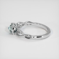 0.69 Ct. Greenish Blue Sapphire Ring, 14K White Gold 4