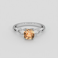 1.62 Ct. Peach Sapphire Ring, 14K White Gold 1