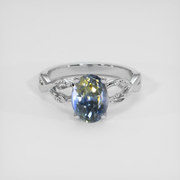 2.45 Ct. Bi Color Sapphire Ring, 14K White Gold 1