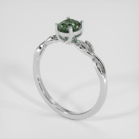 0.91 Ct. Bluish Green Sapphire Ring, 14K White Gold 2