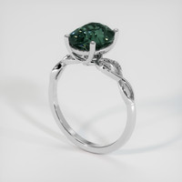 3.01 Ct. Greenish Blue Sapphire Ring, 14K White Gold 2