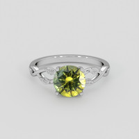 1.75 Ct. Yellowish Green Sapphire Ring, 14K White Gold 1
