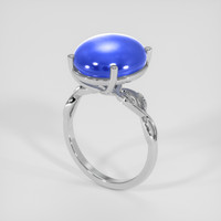 12.58 Ct. Blue Sapphire Ring, 14K White Gold 2