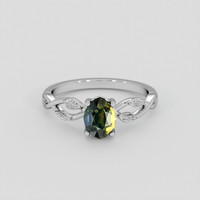 1.56 Ct. Bi Color Sapphire Ring, 14K White Gold 1
