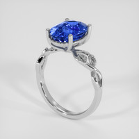 3.23 Ct. Blue Sapphire Ring, 14K White Gold 2