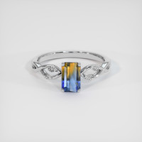 0.82 Ct. Bi Color Sapphire Ring, 14K White Gold 1
