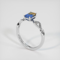 0.82 Ct. Bi Color Sapphire Ring, 14K White Gold 2
