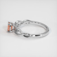 0.59 Ct. Padparadscha Sapphire Ring, 14K White Gold 4