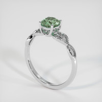 1.01 Ct. Bluish Green Sapphire Ring, 14K White Gold 2