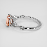 2.17 Ct. Peach Sapphire Ring, 14K White Gold 4