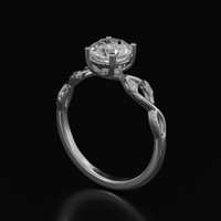 1.55 Ct. White Sapphire Ring, 14K White Gold 2