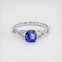 0.86 Ct. Sapphire Ring, 18K White Gold 1
