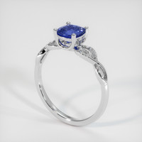 0.86 Ct. Sapphire Ring, 18K White Gold 2