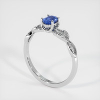0.42 Ct. Blue Sapphire Ring, 18K White Gold 2