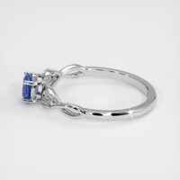 0.42 Ct. Blue Sapphire Ring, 18K White Gold 4