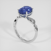 5.58 Ct. Blue Sapphire Ring, 18K White Gold 2