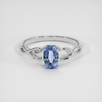 0.81 Ct. Sapphire Ring, 18K White Gold 1