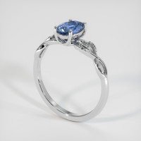 0.81 Ct. Sapphire Ring, 18K White Gold 2